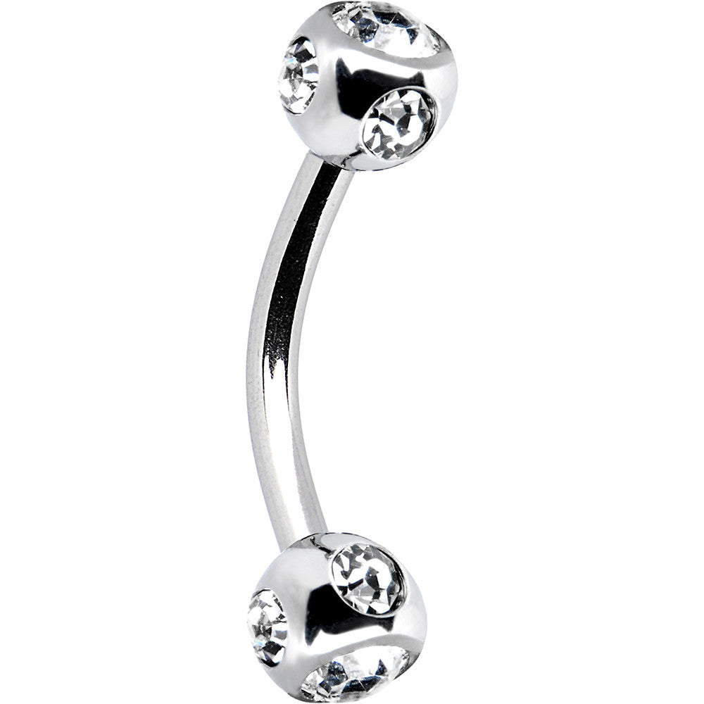 16G Clear Multi Gem Eyebrow Ring