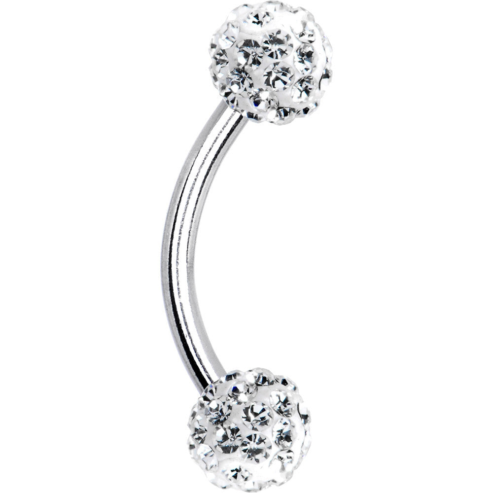 Crystal Clear Ferido Ball Eyebrow Ring Created with Crystals