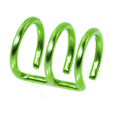 Illusion 3-Ring Green Titanium Non Pierced Clip On Closure Ring