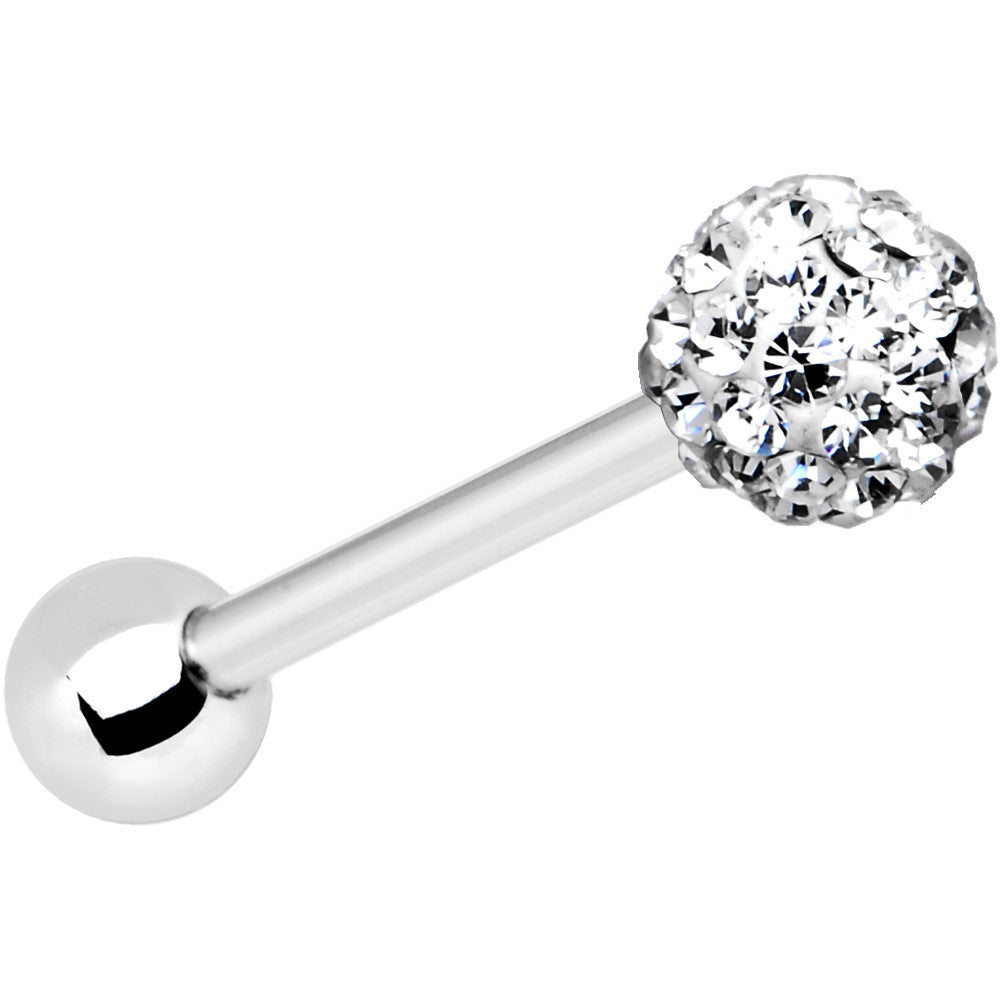 Clear Ferido Ball Barbell Created with Crystals