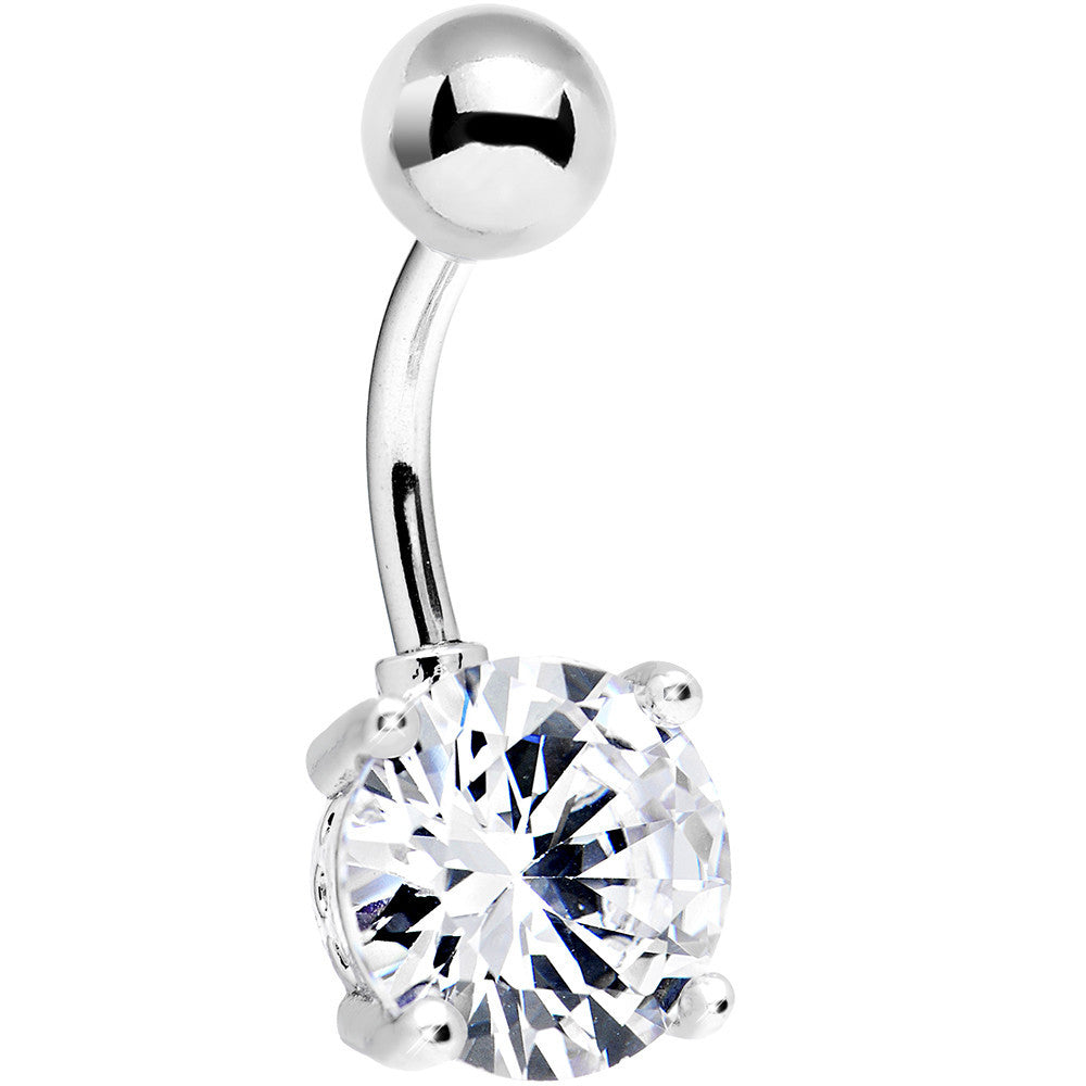 Clear Exquisite Cubic Zirconia Belly Ring