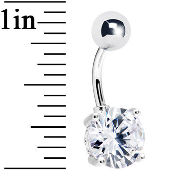 Clear Exquisite Cubic Zirconia Belly Ring
