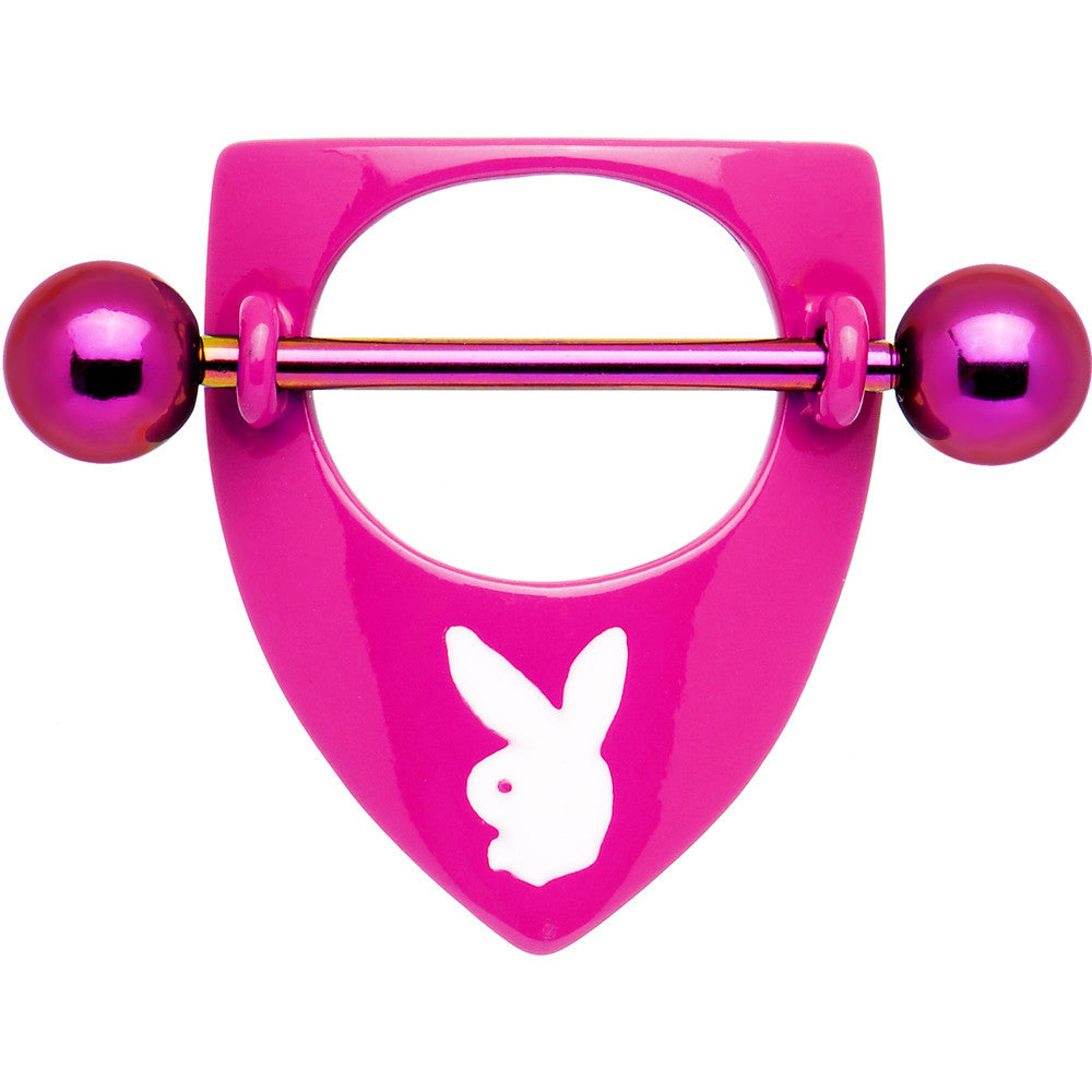 Playboy Pink Titanium Rabbit Head Shield Nipple Ring