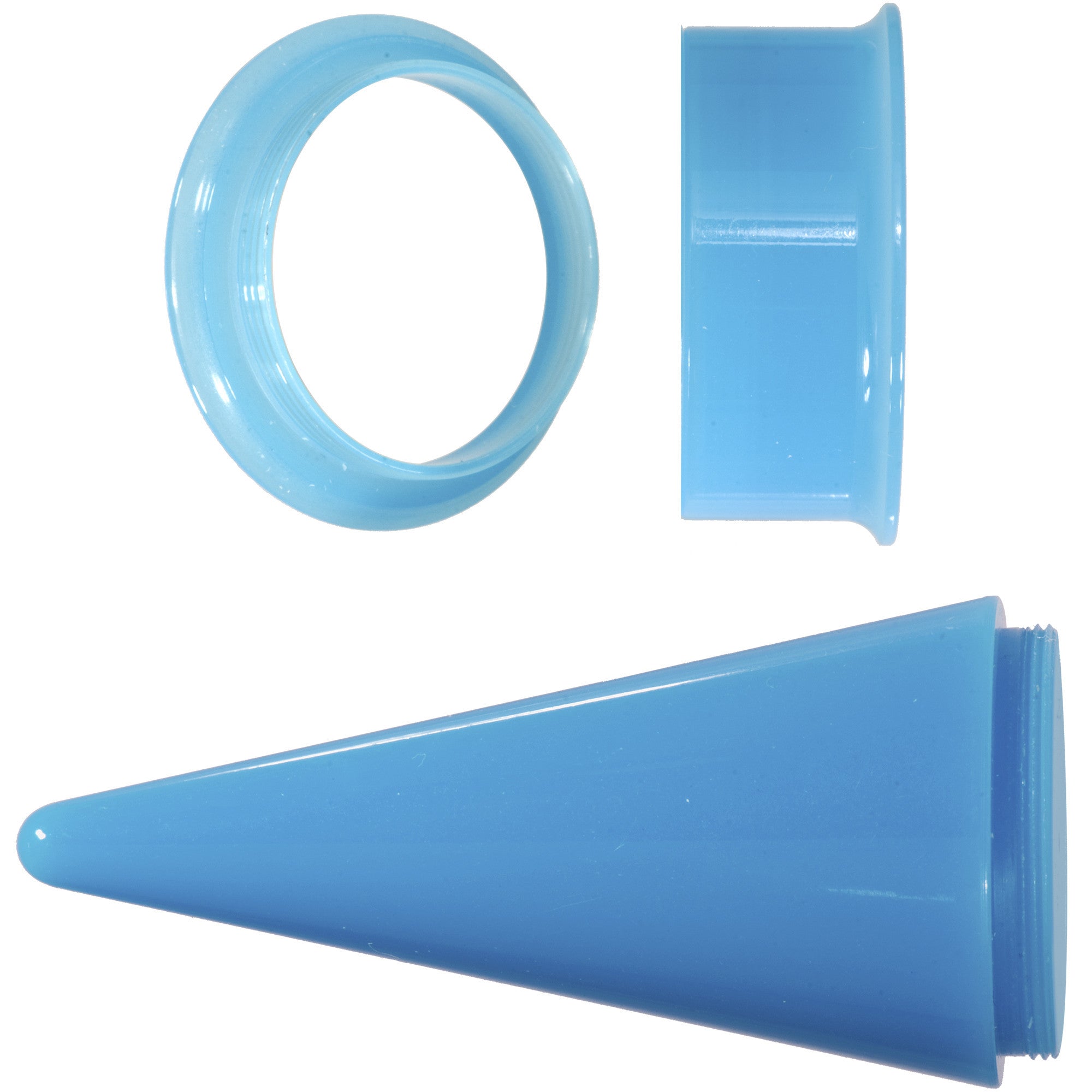 20mm Blue 2-in-1 Acrylic Screw Fit Interchangeable Plug Tunnel