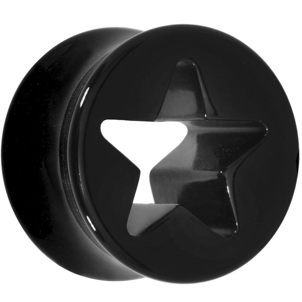 5/8 Black Acrylic Hollow Star Saddle Plug