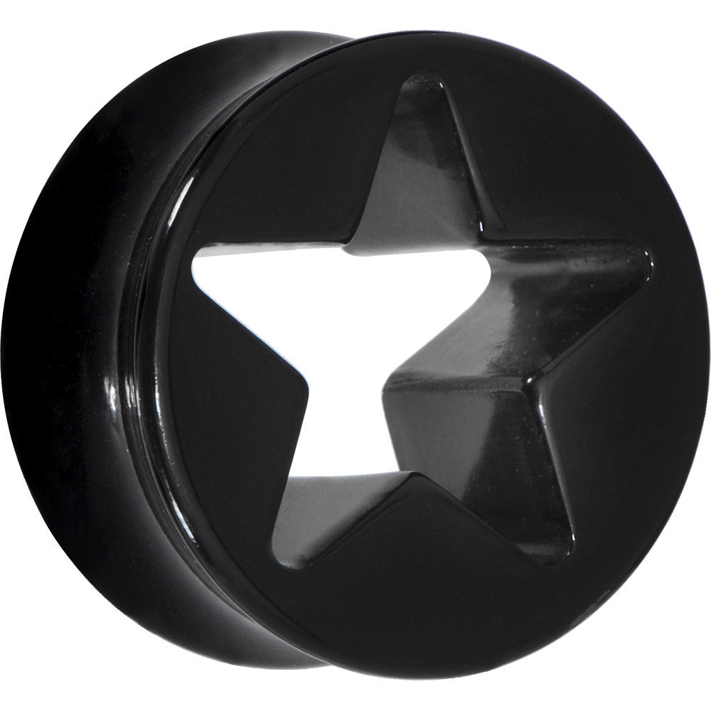 18mm Black Acrylic Hollow Star Saddle Plug
