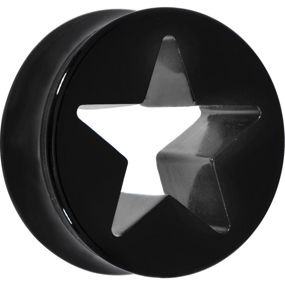 22mm Black Acrylic Hollow Star Saddle Plug