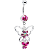 Butterfly Beauty Pink Belly Ring