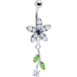 Flower Fun Clear Belly Ring