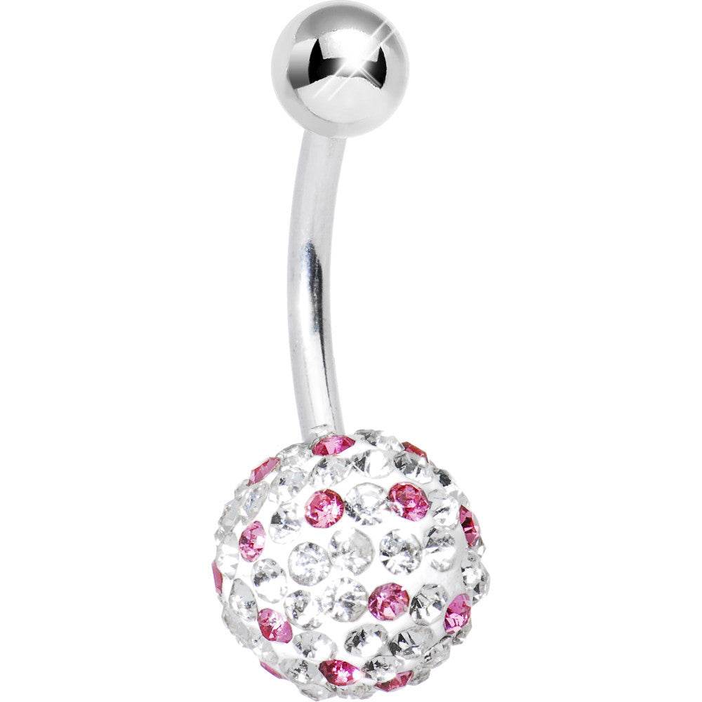 Striped Light Pink Crystal Evolution Belly Ring