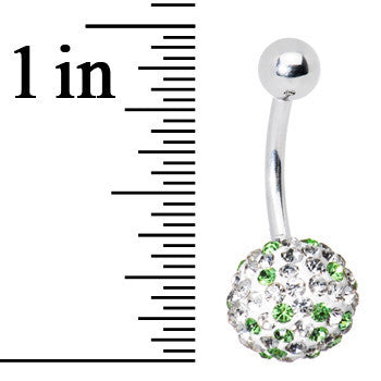 Striped Peridot Green Crystal Evolution Belly Ring