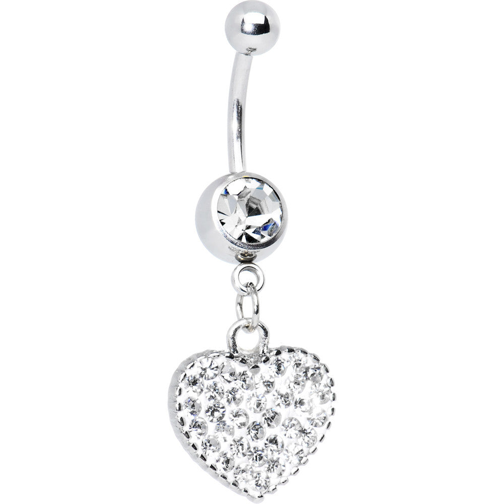 Love Yourself Crystalline Heart Belly Ring