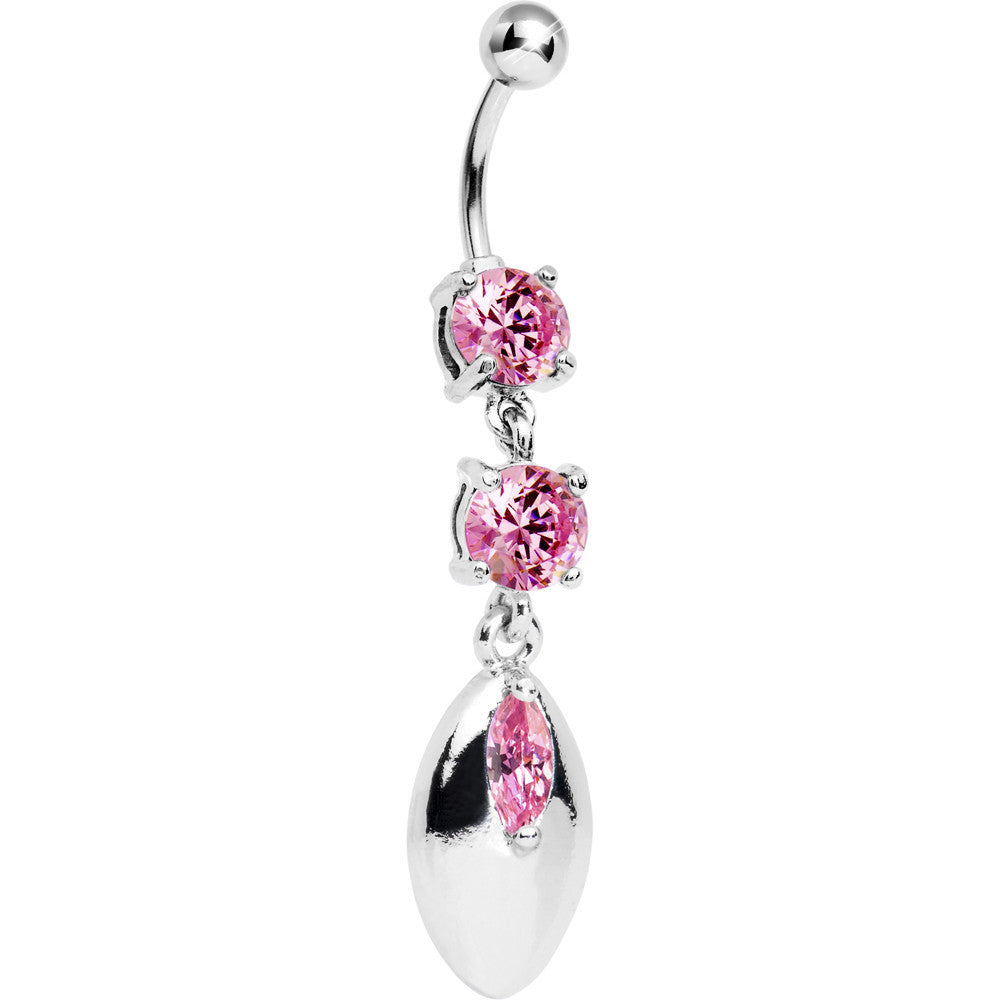 Pink Cubic Zirconia Impressions Belly Ring