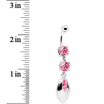 Pink Cubic Zirconia Impressions Belly Ring
