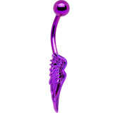 Purple Electro Titanium Angel Wing Belly Ring