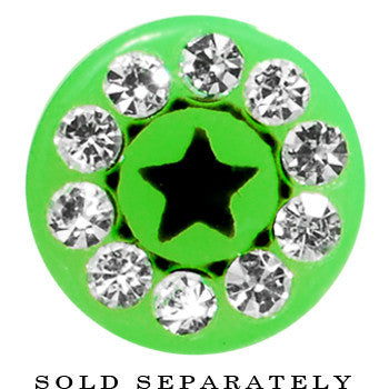 Green Acrylic Jeweled Star Cheater Plug