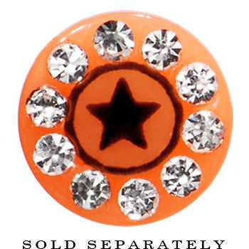 Orange Acrylic Jeweled Star Cheater Plug