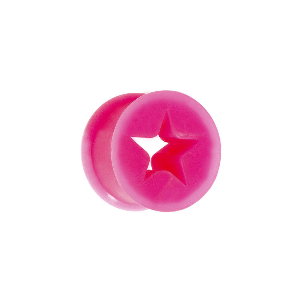 9/16 Pink Star Silicone Flexible Tunnel