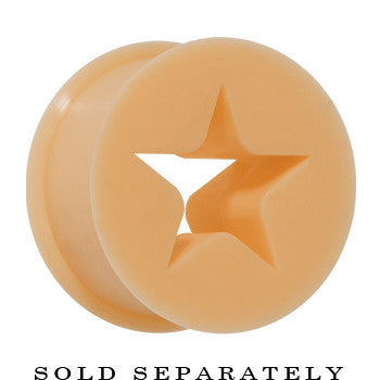 9/16 Flesh Star Silicone Flexible Tunnel
