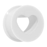 00 Gauge White Heart Silicone Flexible Tunnel