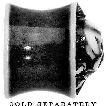 9/16 Black White Resin Skull Saddle Plug