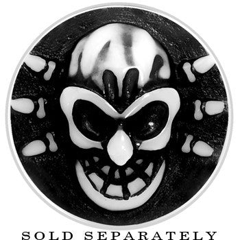 9/16 Black White Resin Skull Saddle Plug