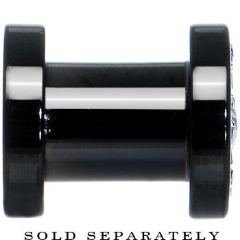 2G Black Clear Titanium Star CZ Screw Fit Tunnel