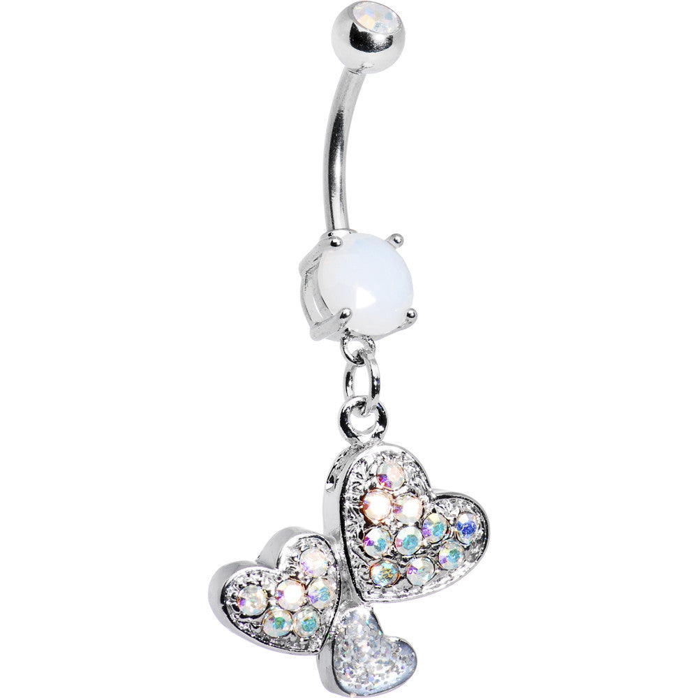 Aurora Gem Trio of Hearts Belly Ring