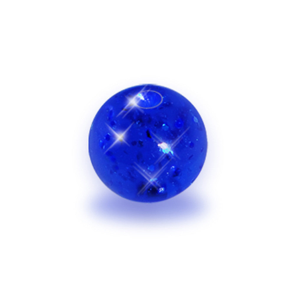 4mm Blue Glitter Acrylic Captive Bead Ring Replacement Ball