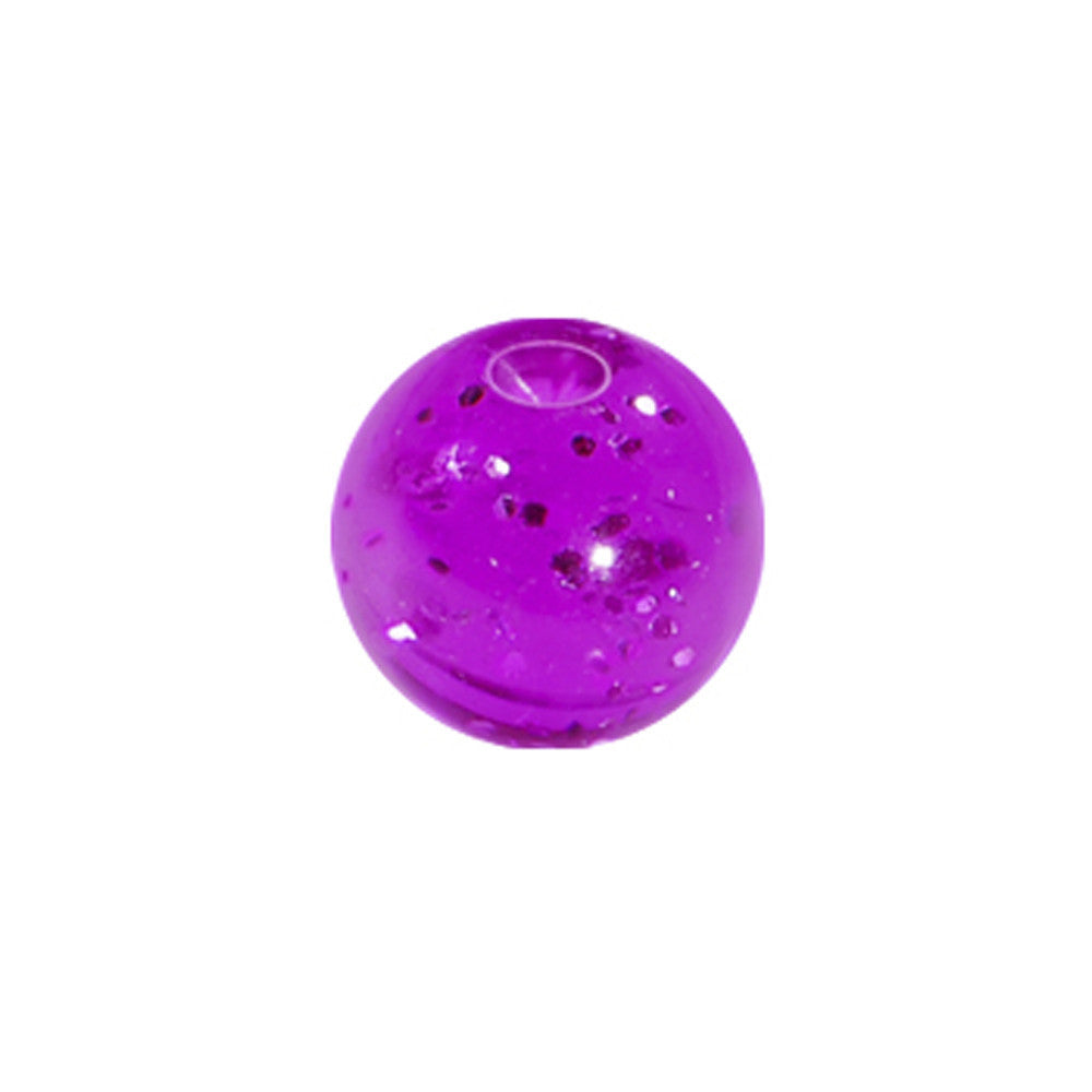 4mm Purple Glitter Acrylic Captive Bead Ring Replacement Ball