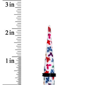 00G Multi Color Butterfly Acrylic Ear Taper