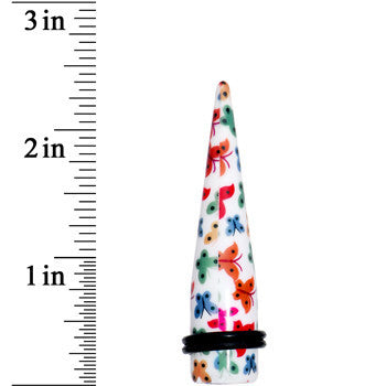 9/16 Multi Color Butterfly Acrylic Ear Taper