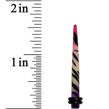 6G Multi Color Animal Print Acrylic Ear Taper