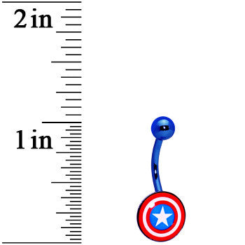 Anodized Captain American Belly Ring