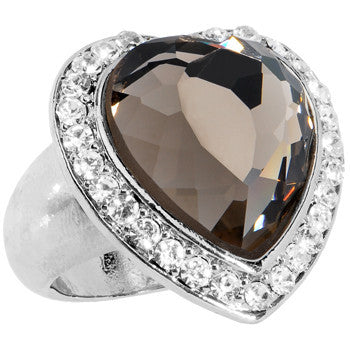Size 7.5 -Black Diamond Luster Heart Ring