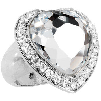 Size 7.5 -Crystalline Luster Heart Ring