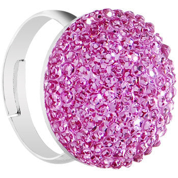 Purple Sparkler Round Adjustable Ring