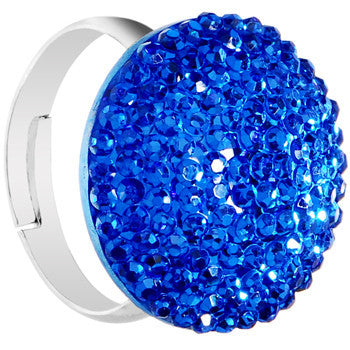 Blue Sparkler Round Adjustable Ring