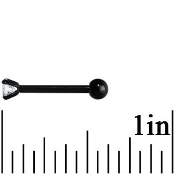 16 Gauge 3/8 4mm CZ Black Titanium Cartilage Tragus Earring