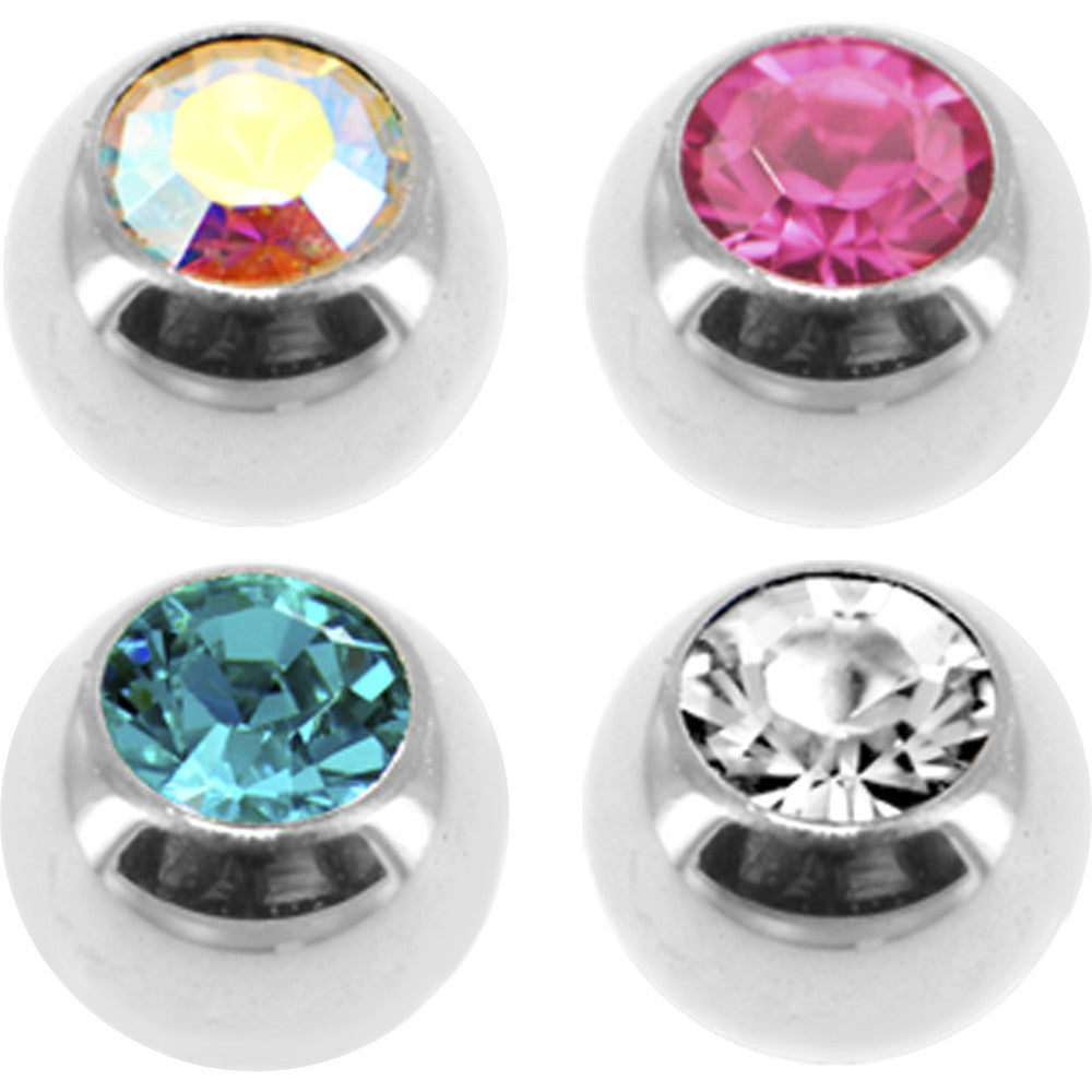 4mm Steel Gem Captive Ring Replacement Ball Bonus Pack Set