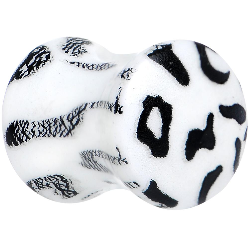 Leopard Print Glow in the Dark Saddle Plug 0G to 1 Inch