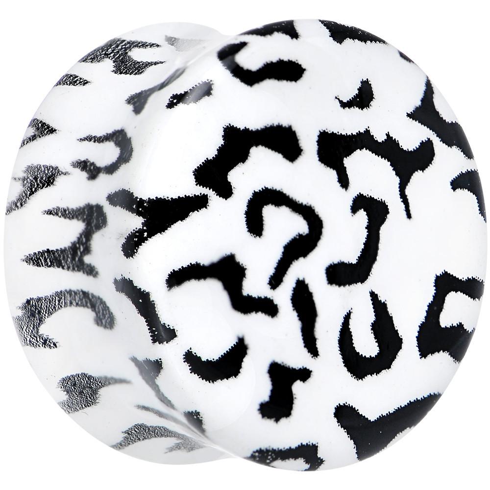 Leopard Print Glow in the Dark Saddle Plug 0G to 1 Inch
