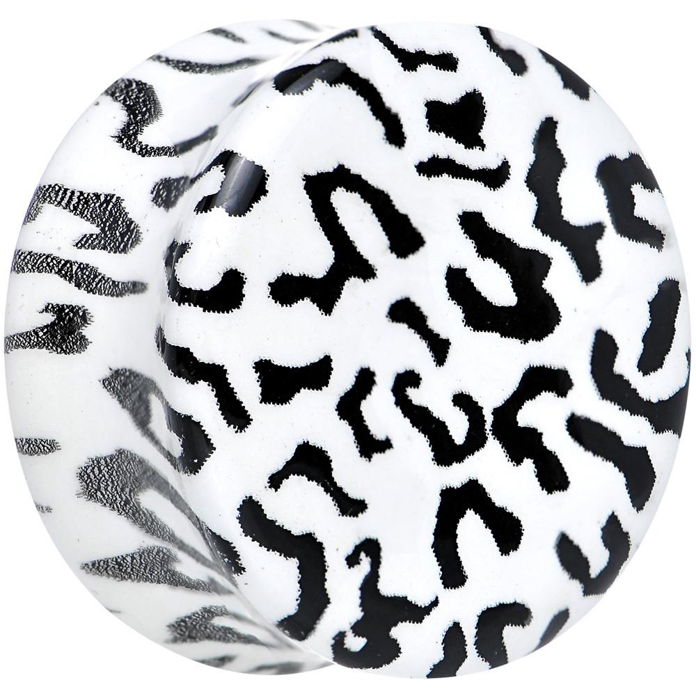 Leopard Print Glow in the Dark Saddle Plug 0G to 1 Inch