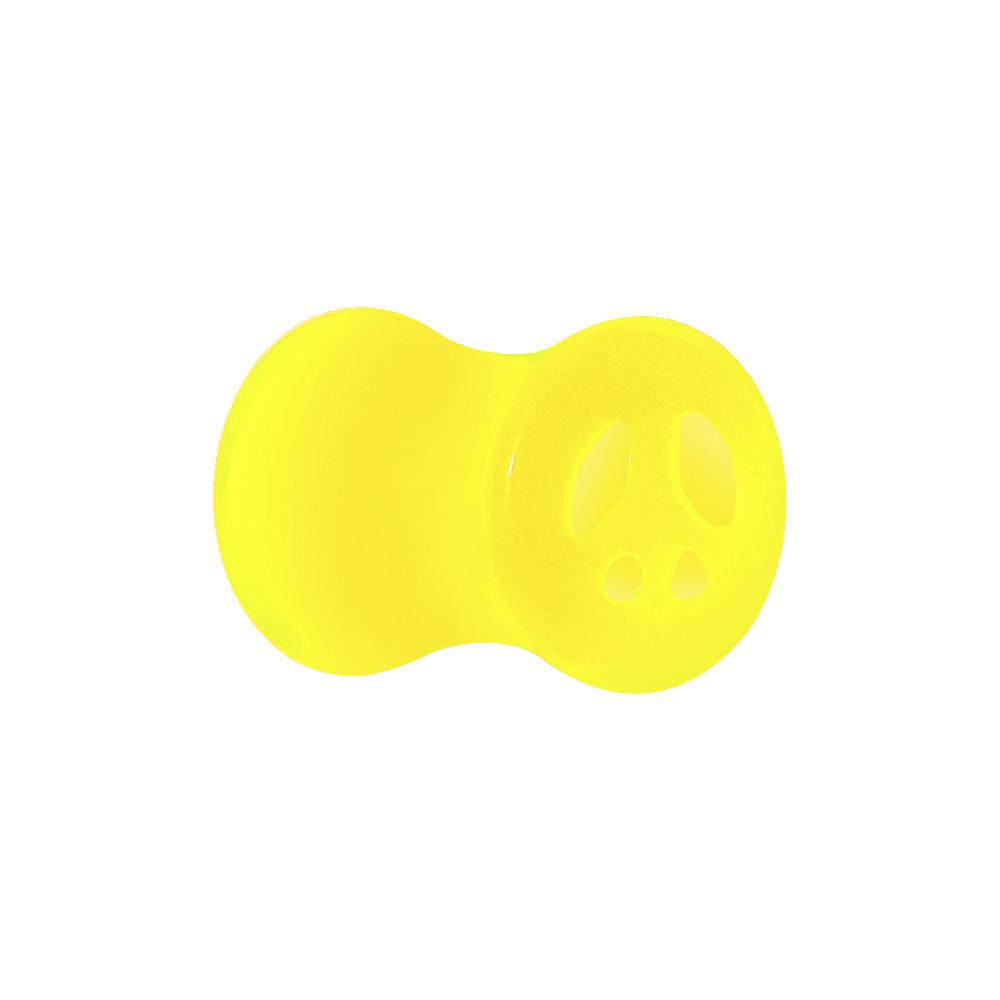 Acrylic Neon Yellow Peace Sign Tunnel Plug 2 Gauge to 20mm
