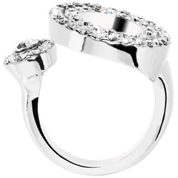 Clear Jeweled Circular Adjustable Ring
