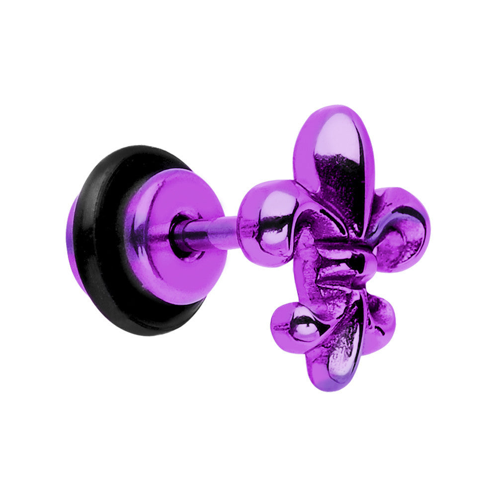 Purple Titanium Fleur De Lis Cheater Plug