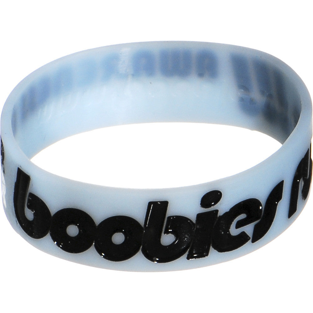 Light Blue Black Boobies Rule Awareness for Breast Cancer Bracelet