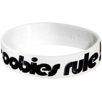 Black White Green Boobies Rule Awareness for Breast Cancer Bracelet