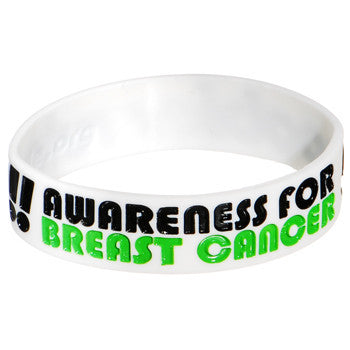 Black White Green Boobies Rule Awareness for Breast Cancer Bracelet