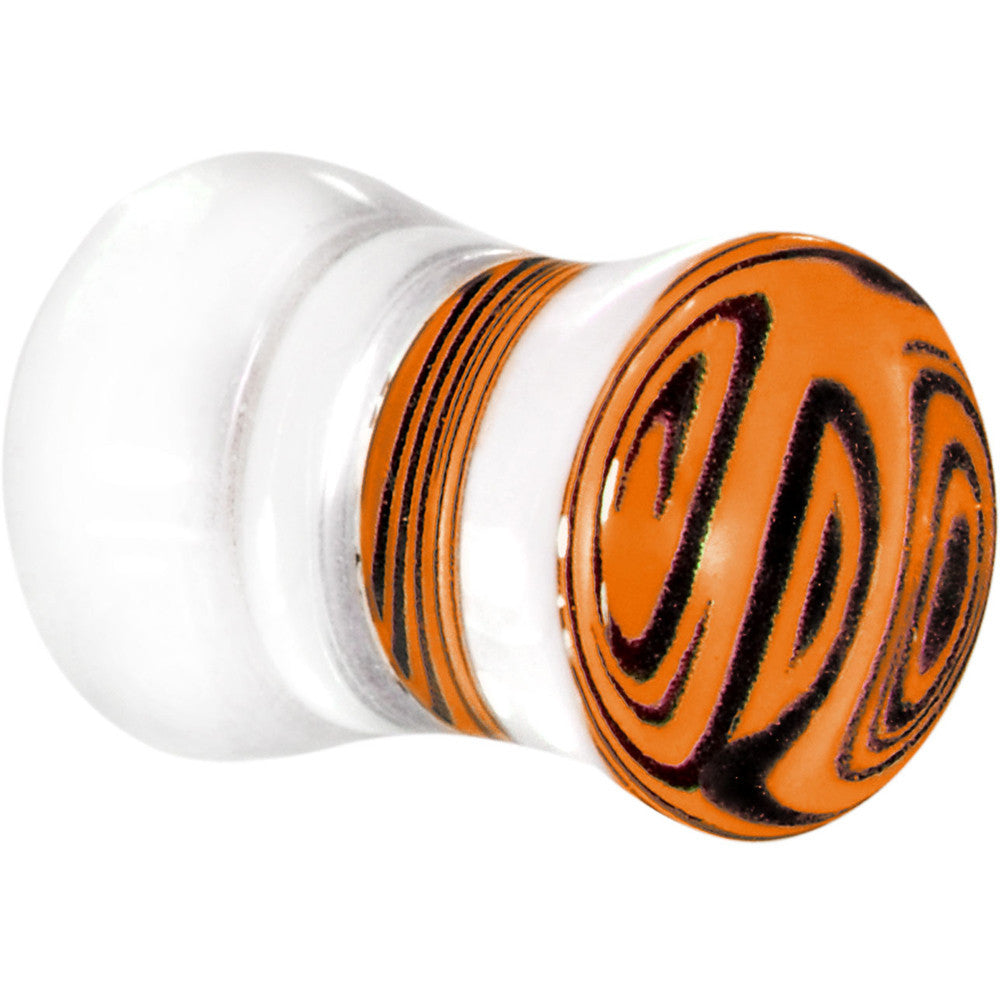 2G Tangerine Zebra Acrylic Saddle Plug